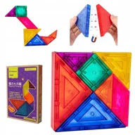 Układanki dla dzieci - UKŁADANKA DLA DZIECI MOTESSORI TANGRAM magnetyczny gra klocki puzzle 3D - miniaturka - grafika 1