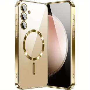 TEMU Luksusowe Etui z Magnetycznym Zamknięciem dla Samsung S25 S24 S23 S22 S21 S20 FE - Przezroczysta Obudowa - Inne - miniaturka - grafika 1