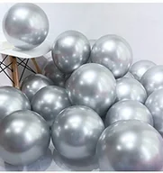 Balony i akcesoria - Balony chrome, shiny, glossy, platynowe, srebrne, silver 5 szt. - miniaturka - grafika 1