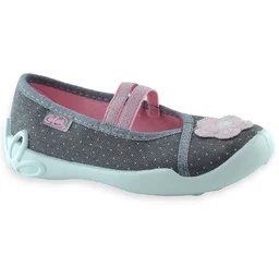 Wsuwane kapcie z kwiatkiem do przedszkola dla dziewczynki Befado 116X334 Blanca - Buty dla dziewczynek - miniaturka - grafika 1