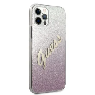 Guess GUHCP12LPCUGLSPI iPhone 12 Pro Max 6,7" różowy/pink hardcase Glitter Gradient Script GUE001095 - Etui i futerały do telefonów - miniaturka - grafika 1