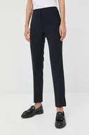 Spodnie damskie - Emporio Armani spodnie damskie kolor granatowy proste high waist - miniaturka - grafika 1