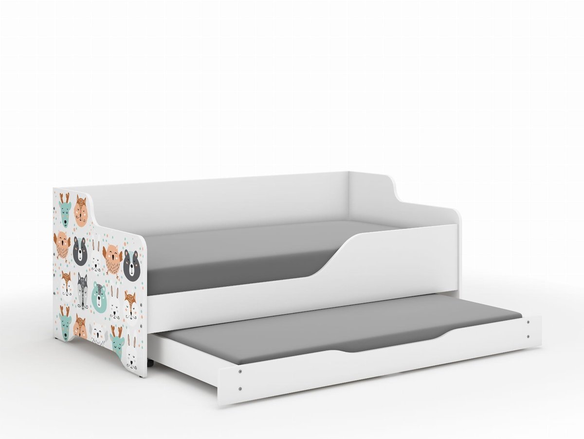 Łóżko dziecięce LILU 160x80 ZWIERZĄTKA z funkcją spania
