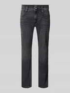 Spodnie męskie - Jeansy o kroju slim fit z 5 kieszeniami - miniaturka - grafika 1