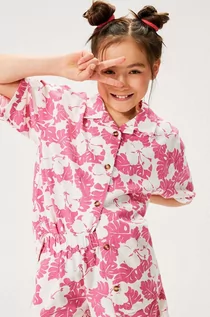 Koszulki dla dziewczynek - Roxy koszula dziecięca HOLD ME CLOSER kolor różowy - grafika 1