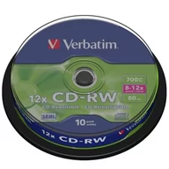 Nośniki danych - Verbatim CD-RW 700MB 12X Cake 10szt PL248 - miniaturka - grafika 1
