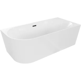 Mexen Mia wanna wolnostojąca narożna prawa 140 x 75 cm, biała, przelew czarny - 52691407500P-70 - Wanny - miniaturka - grafika 1