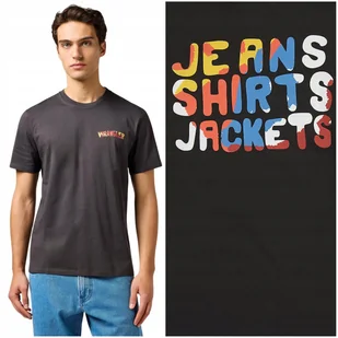 Wrangler BIG GRAPHIC TEE czarna bawełniana koszulka t-shirt logo nadruk L - Koszulki męskie - miniaturka - grafika 1