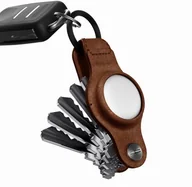 Lokalizatory GPS - KeySmart Air Leather - organizer do kluczy z etui na AirTag wykonany ze skóry naturalnej rustic brown - miniaturka - grafika 1