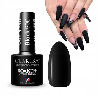 Claresa Lakier Hybrydowy Uv/led Black 900 Czarny Czerń Super Krycie - Lakiery hybrydowe - miniaturka - grafika 1