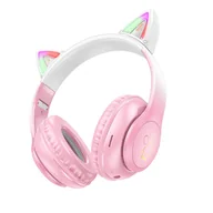 Słuchawki - HOCO słuchawki bluetooth nagłowne W42 Kocie Uszy kwiat wiśni - miniaturka - grafika 1