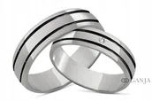 Pierścionki - Para obrączek srebrnych dla zakochanych. - miniaturka - grafika 1