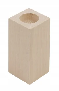 Świecznik 10Cmx6Cm Drewniany Prostokątny Bukowy 1 Sztuka - Świeczniki - miniaturka - grafika 1