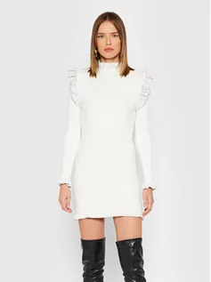 Sukienki - Rinascimento Sukienka dzianinowa CFM0010441003 Biały Slim Fit - grafika 1