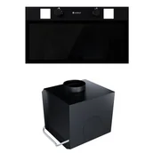 Okapy kuchenne - Okap szafkowy GLOBALO Spineiro 60.1 Black + Turbina TW 2.1 - miniaturka - grafika 1