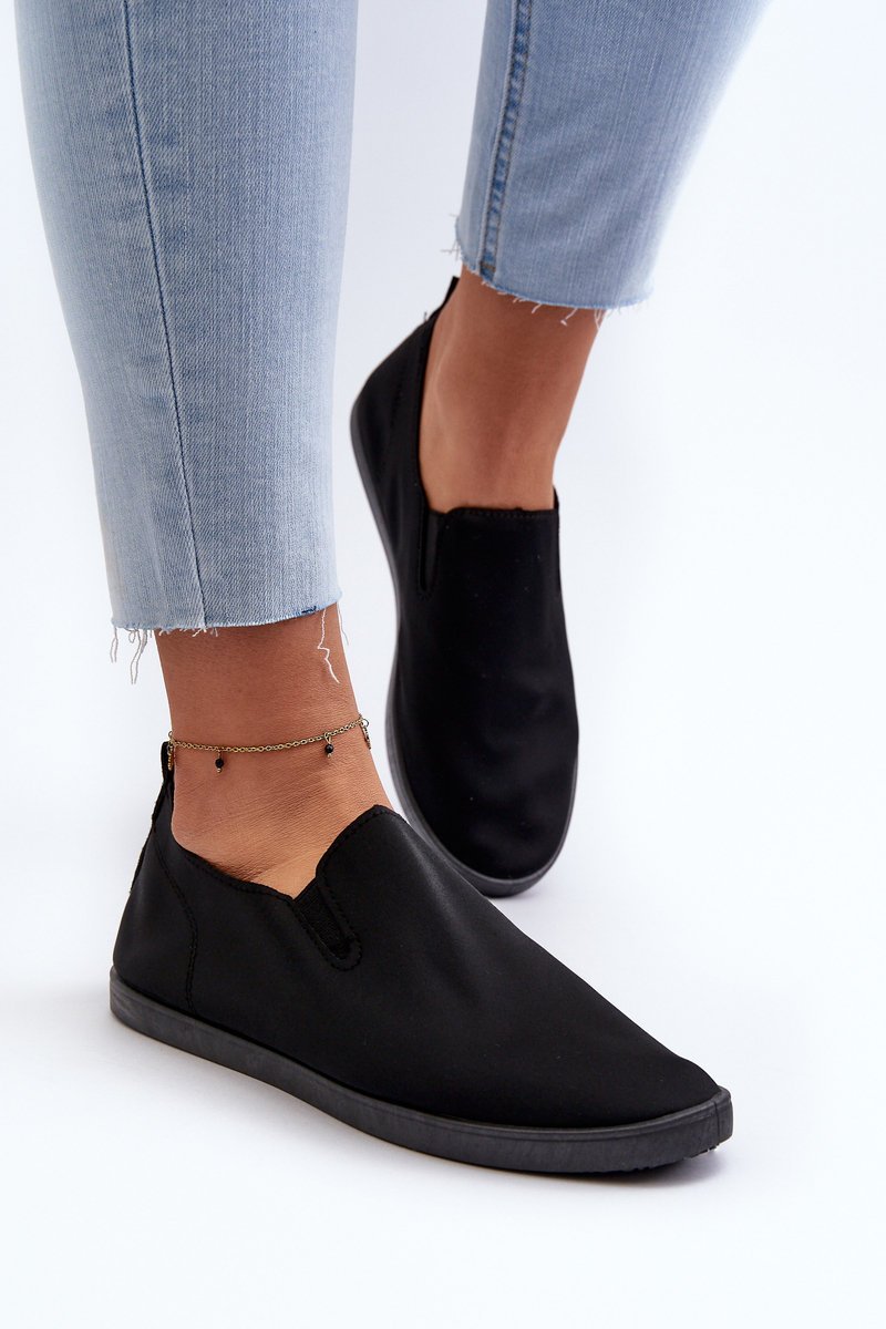 Damskie Tenisówki Trampki Slip-On Czarne Lovinia-37
