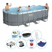 Baseny ogrodowe - Basen wraz z akcesoriami - Bestway Power Steel Oval 548x274x122 cm - miniaturka - grafika 1