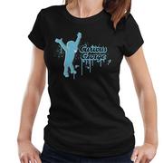 Koszulki i topy damskie - Curious George Paint Drip Logo Koszulka damska Czarny Small - miniaturka - grafika 1