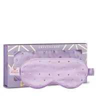 Akcesoria podróżnicze - Crystallove Opaska Na Oczy z Jedwabiu z Kryształkami Lilac - miniaturka - grafika 1