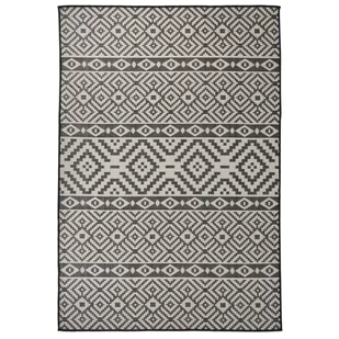 vidaXL Dywan zewnętrzny o płaskim splocie, 160x230 cm, czarne pasy - Dywany zewnętrzne - miniaturka - grafika 1