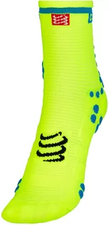 Skarpetki sportowe męskie - Compressport compress port Pro Racing Socks V3 Run High Black, żółty, 2 CS1RSHV3FL1100T2 - grafika 1