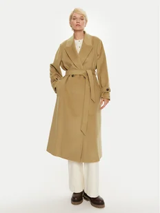 Tommy Hilfiger Płaszcz wełniany WW0WW43602 Beżowy Regular Fit - Płaszcze damskie - miniaturka - grafika 1