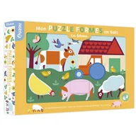 Układanki dla dzieci - Auzou Drewniane puzzle kształty Na farmie 84027 - miniaturka - grafika 1