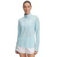 Koszulki i topy damskie - Damski longsleeve treningowy Under Armour Tech 1/2 Zip- Twist - niebieski - miniaturka - grafika 1
