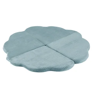 Misioo Mata Kwiatek 115X115X5Cm Niebieski Sztruks Premium Fluffy Flower - Maty piankowe - miniaturka - grafika 1