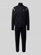 Spodnie sportowe męskie - Dres z paskami w kontrastowym kolorze - miniaturka - grafika 1