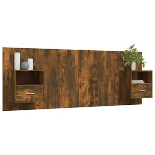 Lumarko Wezgłowie z szafkami, przydymiony dąb, materiał drewnopochodny - Inne meble do sypialni - miniaturka - grafika 4