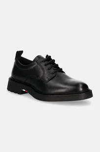 Tommy Hilfiger półbuty skórzane HILFIGER COMFORT LWT LTH SHOE męskie kolor czarny FM0FM05172 - Półbuty męskie - miniaturka - grafika 1