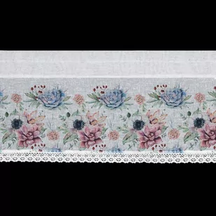 Firana 30 x 150 Dekoracyjna Gotowa Dora Biały+Róż - Firany - miniaturka - grafika 9