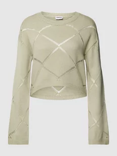 Sweter z dzianiny z rozkloszowanymi rękawami model ‘JUNE’ - Swetry damskie - miniaturka - grafika 1