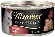 Mokra karma dla kotów - Zestaw Miamor Feine Filets Naturelle, 24 x 80 g - Tuńczyk z łososiem - miniaturka - grafika 1
