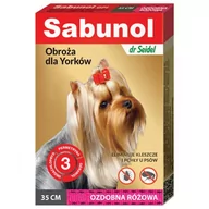 Artykuły przeciw pasożytom - Dr Seidla Dermapharm Sabunol Gpi Obroża Przeciw Pchłom Dla Yorka Ozdobna Różowa 35Cm - miniaturka - grafika 1