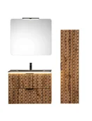 Meble łazienkowe - Zestaw podświetlanych mebli do łazienki, Diamond, dąb wotan, mat - miniaturka - grafika 1