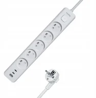 Listwy zasilające - Tiross MORRE LISTWA ZASILAJĄCA 5G USB, 2xUSB-C,1,5m - miniaturka - grafika 1