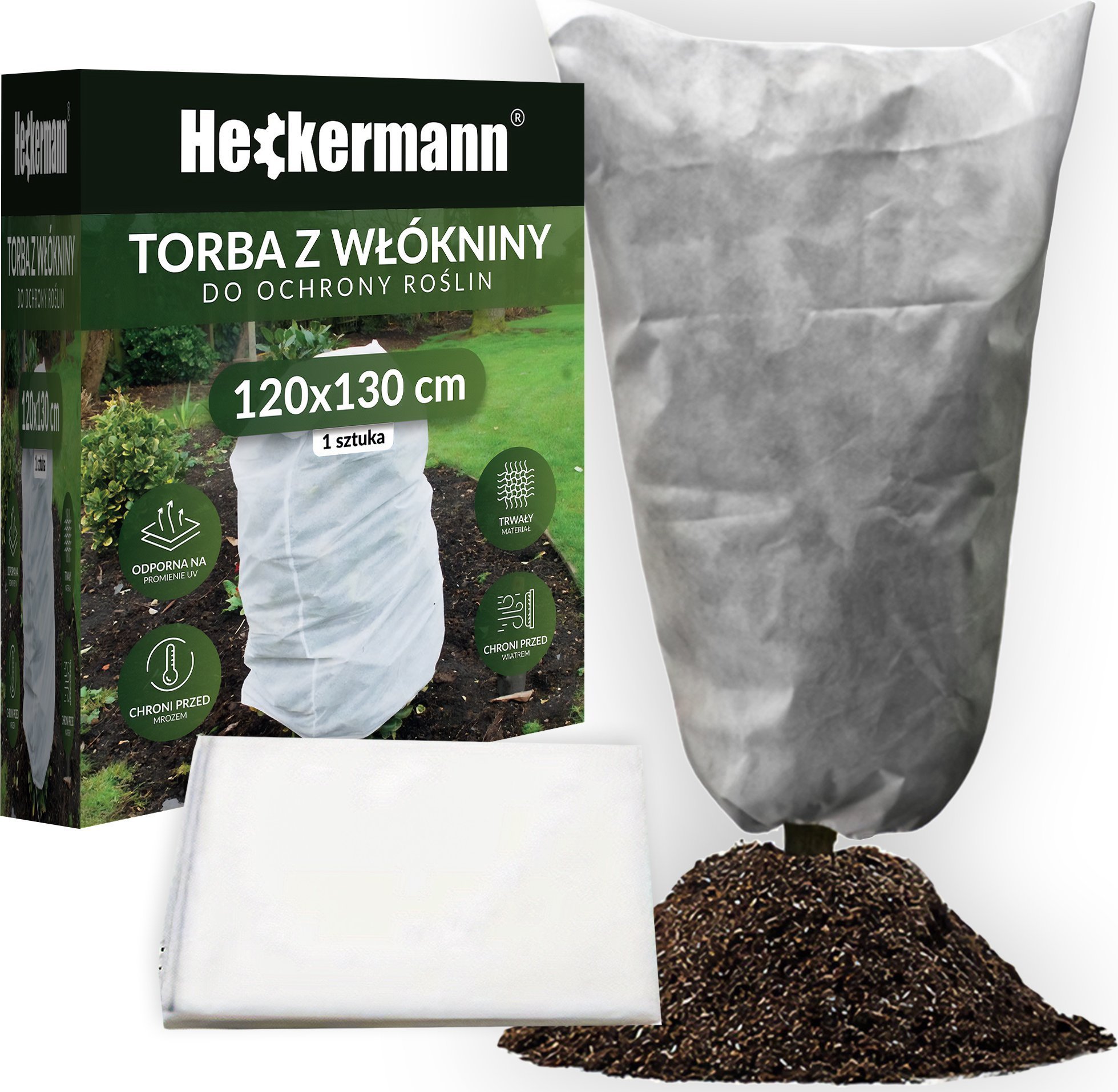 Heckermann Worek ochronny na rośliny 120x130cm 70g/m2