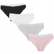 Majtki damskie - 4x Majtki Damskie Bezszwowe Figi Bawełniane Laserowo Cięte Gładkie Moraj M - miniaturka - grafika 1