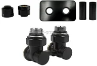 Zawory i kraniki - Varioterm Zawór odcinający kątowy Premium Elegancki All in One rozeta prostokątna - czarny mat CU - instalacja miedziana APEPRNYGS0224/FK(Cu) - miniaturka - grafika 1