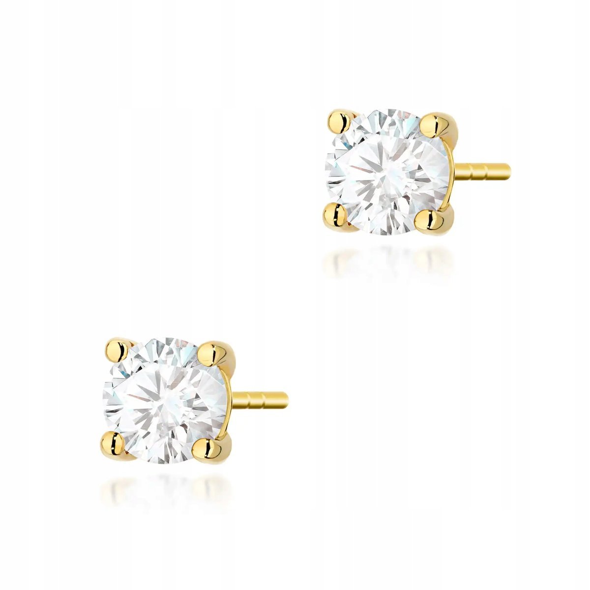 Kolczyki ze złota 585 diament 0.70ct błyszczące nowoczesne modny wzór 14kt