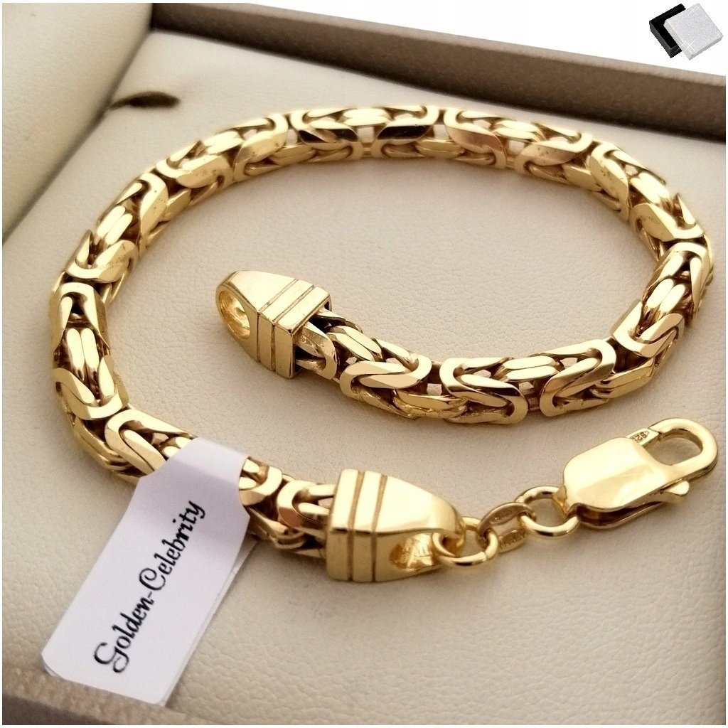 Bransoleta Gruba Męska Splot Królewski 24Cm/5Mm Srebro Próba 925 + Gratisy