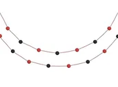 Dekoracje sali - Girlanda pomponikowa, czarno-czerwona GIRL/4369 - miniaturka - grafika 1