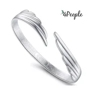 Bransoletki - Bransoletka srebrna Dłonie Piórko Żmijka Skrzydła anioła - miniaturka - grafika 1