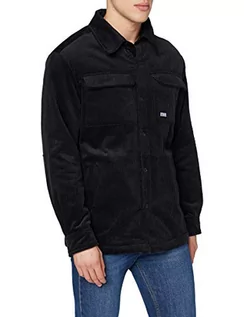 Kurtki męskie - Urban Classics Męska kurtka Corduroy Shirt Jacket, czarny, 5XL - grafika 1
