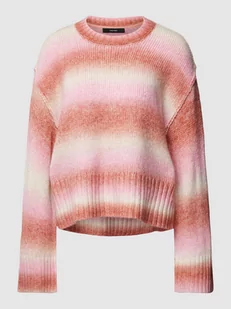 Sweter z dzianiny z dodatkiem wełny lana model ‘Aqua’ - Swetry damskie - miniaturka - grafika 1