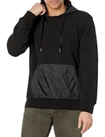 Bluzy męskie - Armani Exchange Męska bluza z kapturem, ściągacz, logo na lewej stronie, czarny, L - miniaturka - grafika 1