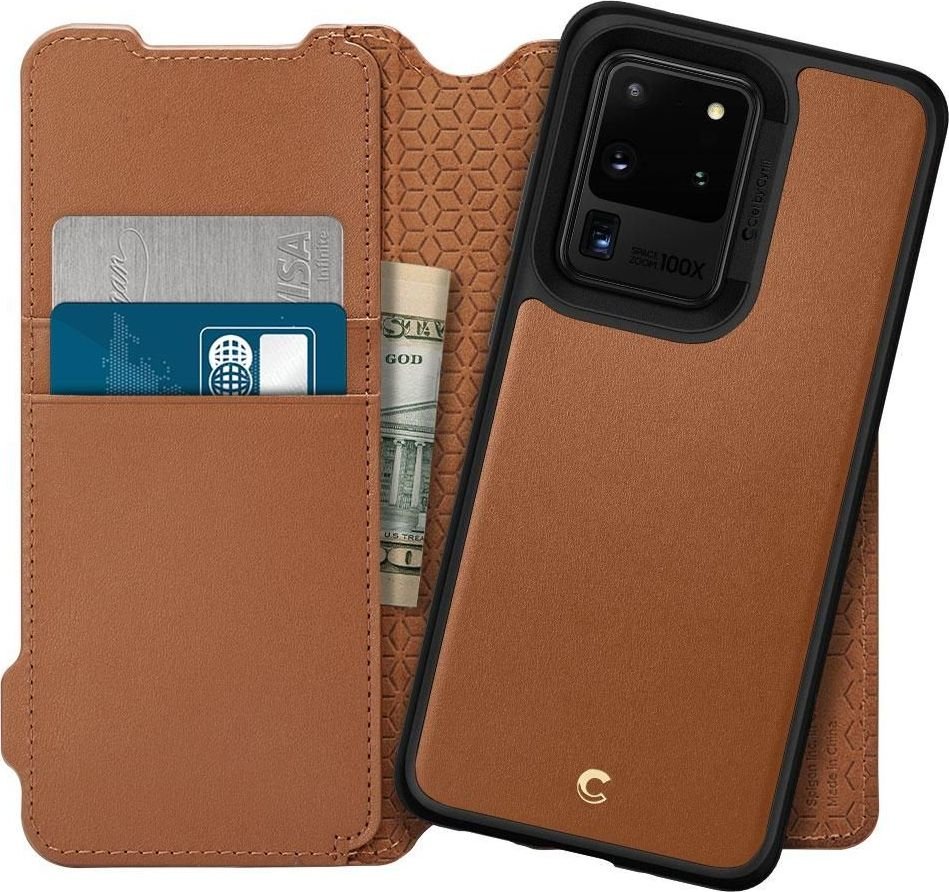 Spigen SPIGEN CIEL WALLET BRICK GALAXY S20 ULTRA SADDLE BROWN