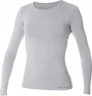 Koszulki i topy damskie - Brubeck LS11610 Koszulka damska z dugim rkawem COMFORT WOOL popielaty XL - miniaturka - grafika 1
